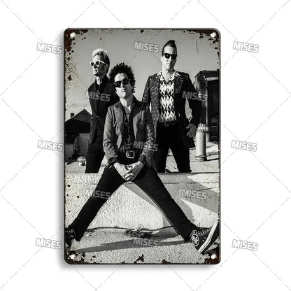 Green Day Metal Sign - Punk Rock Music Poster Tin Plaque | Wahooly MISES Green Day Metal Plaque Poster Punk Rock Music Metal Plate Nostalgic Metal Tin Sign Retro Decorative Plate Industrial Decor