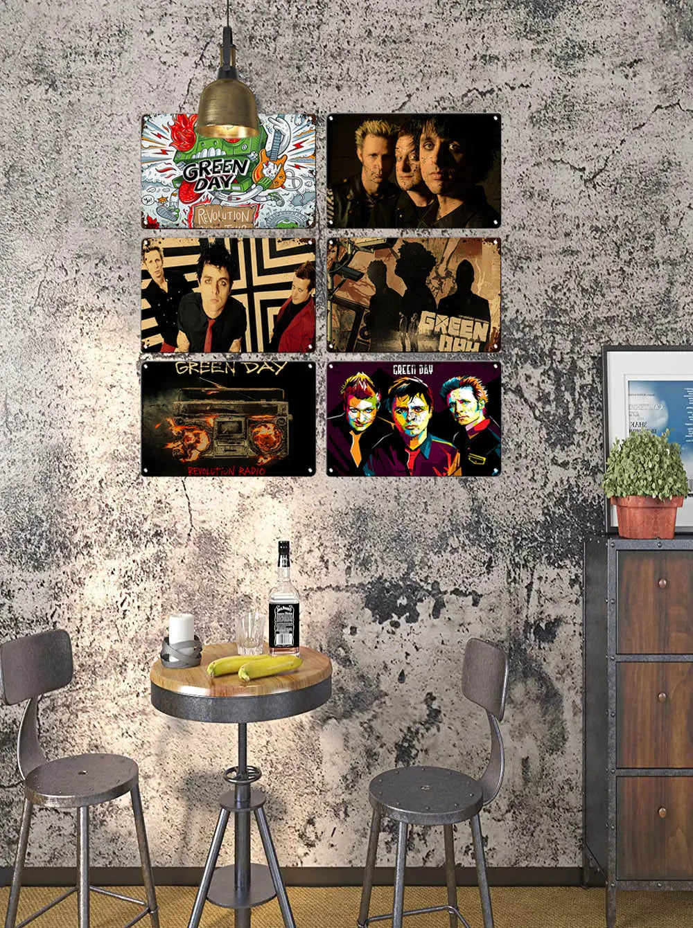 Green Day Metal Sign - Punk Rock Music Poster Tin Plaque | Wahooly MISES Green Day Metal Plaque Poster Punk Rock Music Metal Plate Nostalgic Metal Tin Sign Retro Decorative Plate Industrial Decor