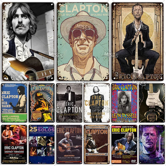 MISES Musician Eric Clapton Metal Poster Decorative Plate Vintage Metal Sign Poster Home Bar Cafe Industrial Decor Metal Plaque MISES Musician Eric Clapton Metal Poster Decorative Plate Vintage Metal Sign Poster Home Bar Cafe Industrial Decor Metal Plaque