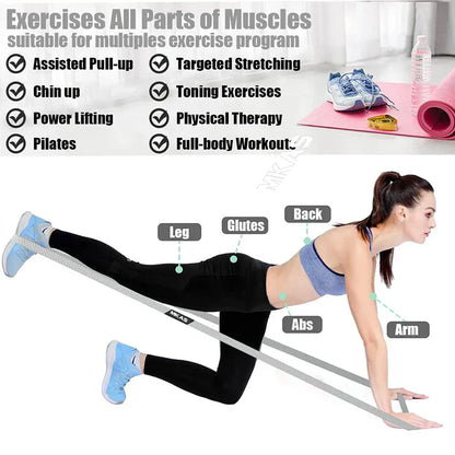 MKAS Long Resistance Loop Band Set Unisex Fitness Yoga Elastic Bands Hip Circle Thigh Squat Band Workout Gym Equipment for Home MKAS Long Resistance Loop Band Set Unisex Fitness Yoga Elastic Bands Hip Circle Thigh Squat Band Workout Gym Equipment for Home
