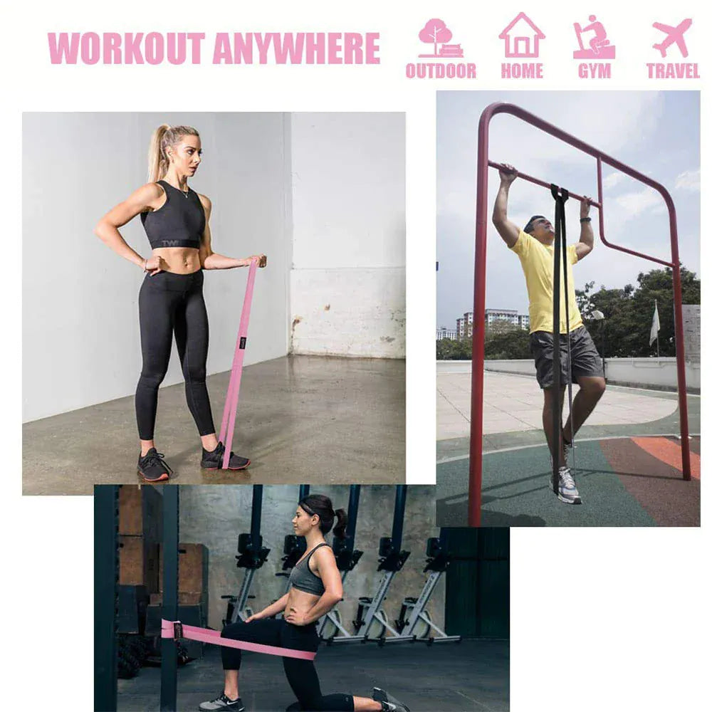 MKAS Long Resistance Loop Band Set Unisex Fitness Yoga Elastic Bands Hip Circle Thigh Squat Band Workout Gym Equipment for Home MKAS Long Resistance Loop Band Set Unisex Fitness Yoga Elastic Bands Hip Circle Thigh Squat Band Workout Gym Equipment for Home