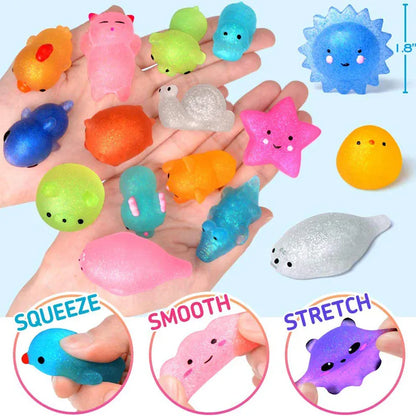 Mochi Squishy Glitter Animal Sensory Toys | Stress & Fidget Relief Set Mochi Squishy Glitter Animal Sensory Toys — Stress Relief Fidget Set