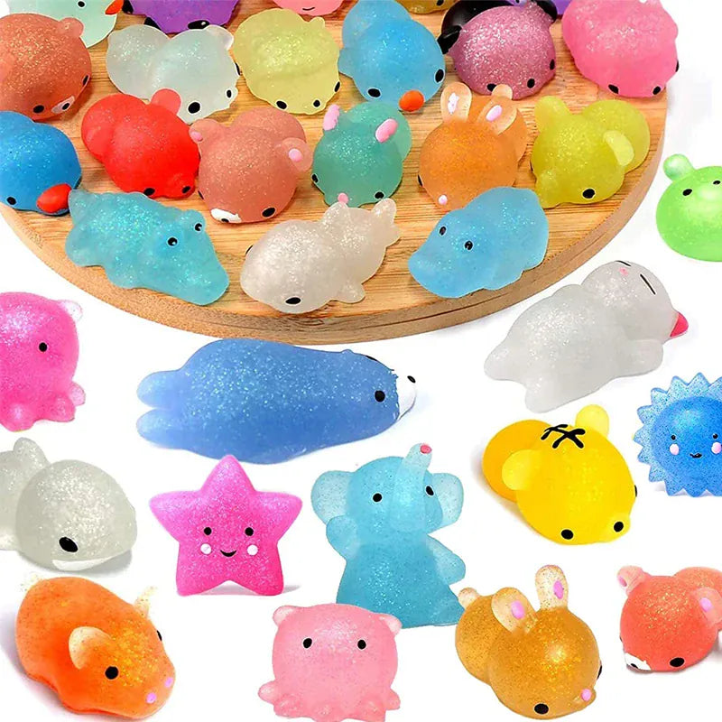 Mochi Squishy Glitter Animal Sensory Toys | Stress & Fidget Relief Set Mochi Squishy Glitter Animal Sensory Toys — Stress Relief Fidget Set