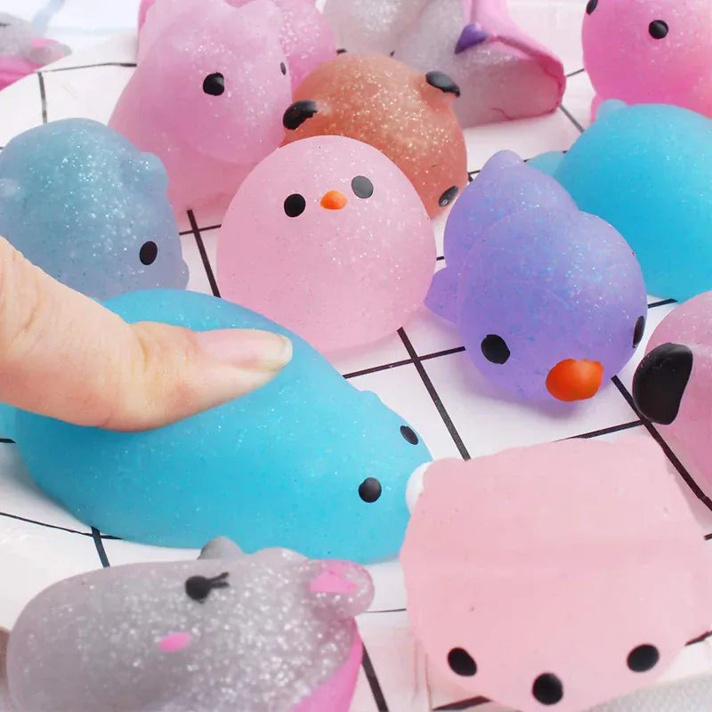 Mochi Squishy Glitter Animal Sensory Toys | Stress & Fidget Relief Set Mochi Squishy Glitter Animal Sensory Toys — Stress Relief Fidget Set