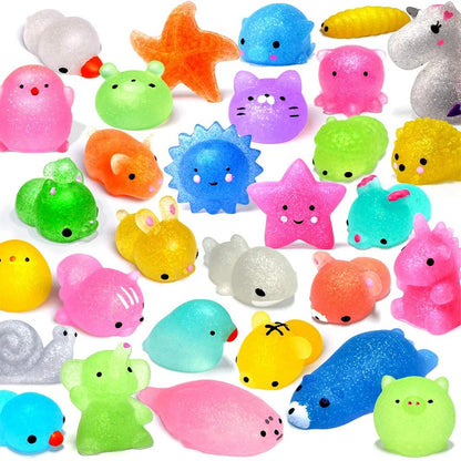 Mochi Squishy Glitter Animal Sensory Toys | Stress & Fidget Relief Set Mochi Squishy Glitter Animal Sensory Toys — Stress Relief Fidget Set