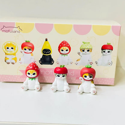 Mofusand Shark Cat Blind Box - Collectible Mystery Figure Mofusand Shark Cat Blind Box Series Toy Creative Desktop Cartoon Ornament Doll Collectibles Home Decoration Mystery Box Fun Gift