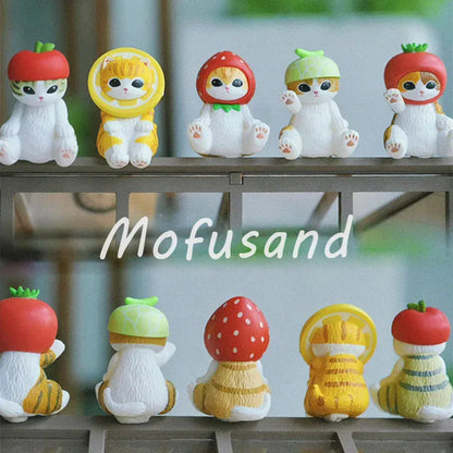 Mofusand Shark Cat Blind Box - Collectible Mystery Figure Mofusand Shark Cat Blind Box Series Toy Creative Desktop Cartoon Ornament Doll Collectibles Home Decoration Mystery Box Fun Gift