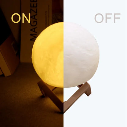 Moon Lamp LED Night Light with Stand | Battery Powered | Warm, White & 7-Color RGB | Bedroom Decor & Kids Gift Moon Lamp LED Night Light with Stand — Battery Powered Starry Bedroom Decor | White, Warm & 7-Color RGB | Kids Gift