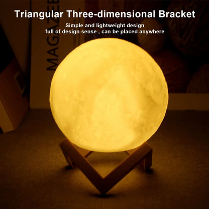 Moon Lamp LED Night Light with Stand | Battery Powered | Warm, White & 7-Color RGB | Bedroom Decor & Kids Gift Moon Lamp LED Night Light with Stand — Battery Powered Starry Bedroom Decor | White, Warm & 7-Color RGB | Kids Gift