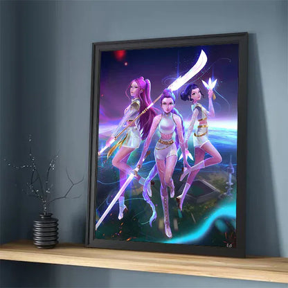 Movie KPop Demon Hunters Poster HD art wall waterproof home living room bedroom coffee house bar aesthetic room wall decoration Movie KPop Demon Hunters Poster HD art wall waterproof home living room bedroom coffee house bar aesthetic room wall decoration