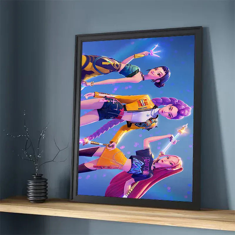 Movie KPop Demon Hunters Poster HD art wall waterproof home living room bedroom coffee house bar aesthetic room wall decoration Movie KPop Demon Hunters Poster HD art wall waterproof home living room bedroom coffee house bar aesthetic room wall decoration