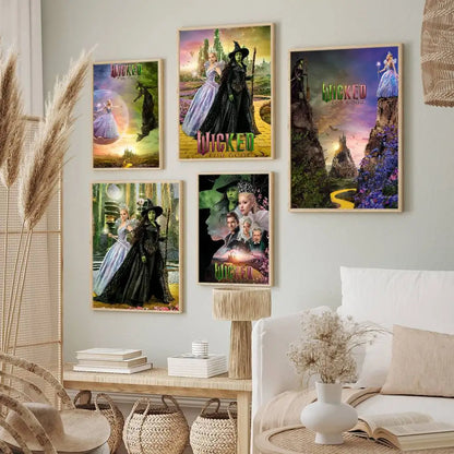 Movie Wicked For Good Poster Wall Art Canvas Painting for Club Living Room Home Decor Movie Wicked For Good Poster Wall Art Canvas Painting for Club Living Room Home Decor
