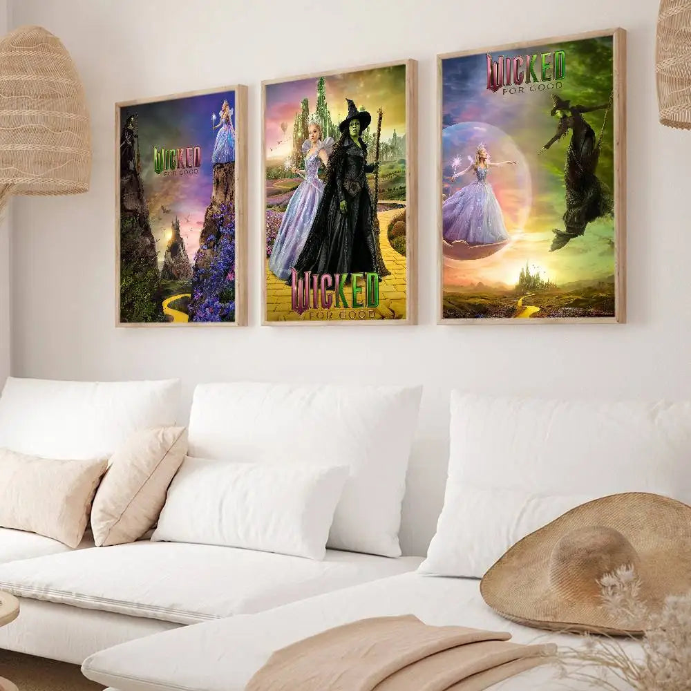 Movie Wicked For Good Poster Wall Art Canvas Painting for Club Living Room Home Decor Movie Wicked For Good Poster Wall Art Canvas Painting for Club Living Room Home Decor
