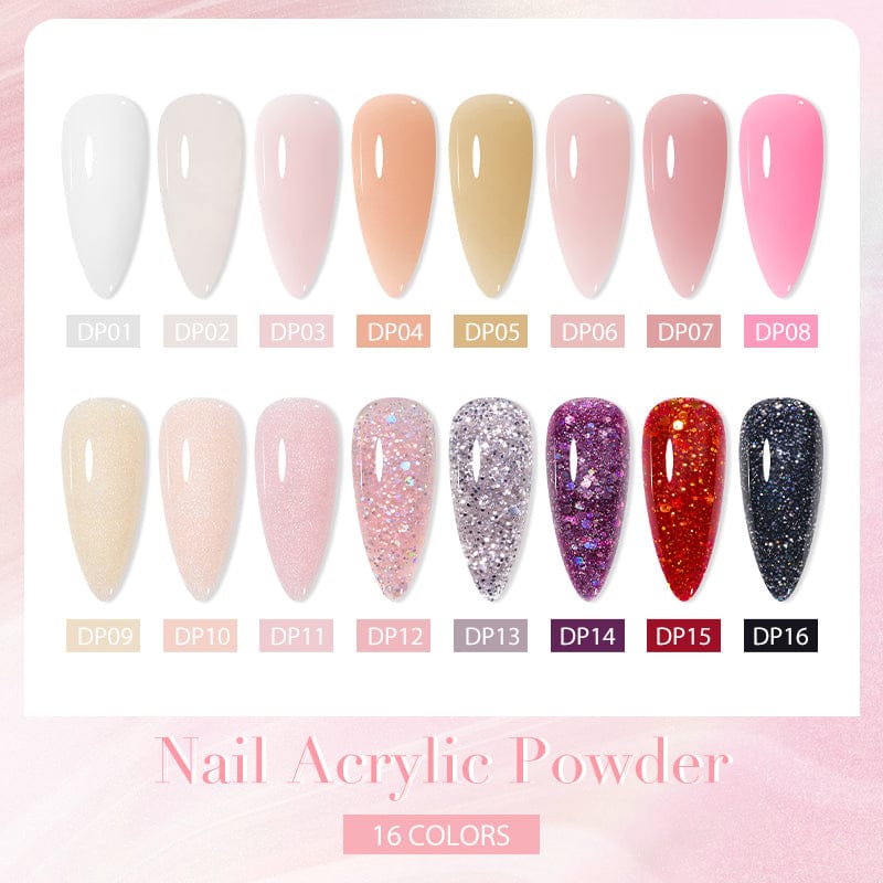 Acrylic Nail Powder 10ml - Professional Crystal Glitter | Wahooly Mtssii Nail Acrylic Powder and Liquid Monomer Nails Art Decoration For Manicure Crystal Nail Glitter 3D Nail Tips Carving Tools