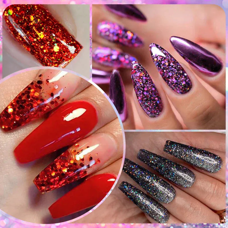 Acrylic Nail Powder 10ml - Professional Crystal Glitter | Wahooly Mtssii Nail Acrylic Powder and Liquid Monomer Nails Art Decoration For Manicure Crystal Nail Glitter 3D Nail Tips Carving Tools