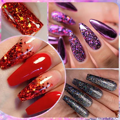 Acrylic Nail Powder 10ml - Professional Crystal Glitter | Wahooly Mtssii Nail Acrylic Powder and Liquid Monomer Nails Art Decoration For Manicure Crystal Nail Glitter 3D Nail Tips Carving Tools