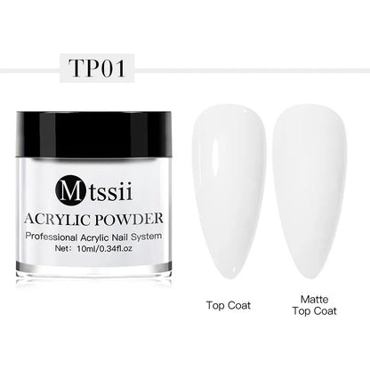 Acrylic Nail Powder 10ml - Professional Crystal Glitter | Wahooly Mtssii Nail Acrylic Powder and Liquid Monomer Nails Art Decoration For Manicure Crystal Nail Glitter 3D Nail Tips Carving Tools