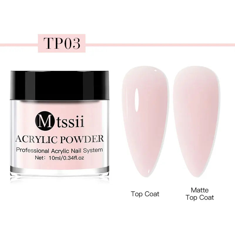 Acrylic Nail Powder 10ml - Professional Crystal Glitter | Wahooly Mtssii Nail Acrylic Powder and Liquid Monomer Nails Art Decoration For Manicure Crystal Nail Glitter 3D Nail Tips Carving Tools