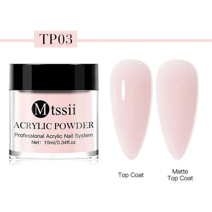 Acrylic Nail Powder 10ml - Professional Crystal Glitter | Wahooly Mtssii Nail Acrylic Powder and Liquid Monomer Nails Art Decoration For Manicure Crystal Nail Glitter 3D Nail Tips Carving Tools