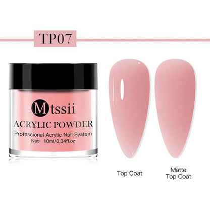 Acrylic Nail Powder 10ml - Professional Crystal Glitter | Wahooly Mtssii Nail Acrylic Powder and Liquid Monomer Nails Art Decoration For Manicure Crystal Nail Glitter 3D Nail Tips Carving Tools