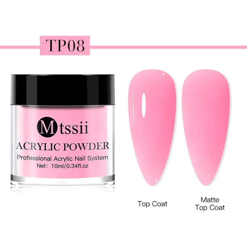 Acrylic Nail Powder 10ml - Professional Crystal Glitter | Wahooly Mtssii Nail Acrylic Powder and Liquid Monomer Nails Art Decoration For Manicure Crystal Nail Glitter 3D Nail Tips Carving Tools