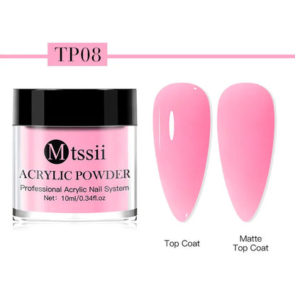Acrylic Nail Powder 10ml - Professional Crystal Glitter | Wahooly Mtssii Nail Acrylic Powder and Liquid Monomer Nails Art Decoration For Manicure Crystal Nail Glitter 3D Nail Tips Carving Tools