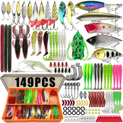 Multi-Lure Fishing Kit Tackle Box Bass Trout Pike 86–366pcs – Wahooly Multi-Lure Fishing Kit with Tackle Box – 86 to 366 Pieces for Bass, Trout & Pike