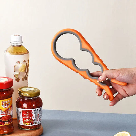 Multifunctional 4-in-1 Kitchen Tool Jar Gripper Lid Opener Can Opener Bottle Opener - Easy to Use Home Essential Multifunctional 4-in-1 Kitchen Tool Jar Gripper Lid Opener Can Opener Bottle Opener - Easy to Use Home Essential