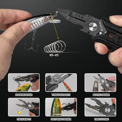 Fishing Pliers Hook Remover & Line Cutter – Wahooly Multifunctional Fishing Pliers – Stainless Steel Hook Remover & Line Cutter
