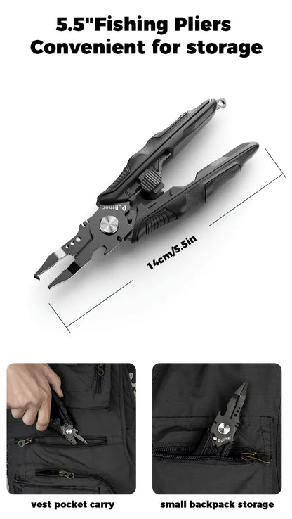 Fishing Pliers Hook Remover & Line Cutter – Wahooly Multifunctional Fishing Pliers – Stainless Steel Hook Remover & Line Cutter