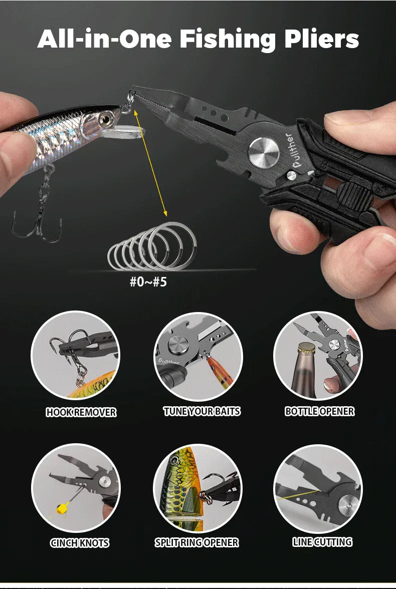 Fishing Pliers Hook Remover & Line Cutter – Wahooly Multifunctional Fishing Pliers – Stainless Steel Hook Remover & Line Cutter