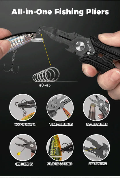 Fishing Pliers Hook Remover & Line Cutter – Wahooly Multifunctional Fishing Pliers – Stainless Steel Hook Remover & Line Cutter