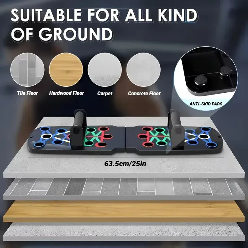 Multifunctional Push-Up Board Color-Coded Foldable Home Workout | Wahooly Multifunctional Push-Up Board – Color-Coded Foldable Home Workout Board for Chest, Shoulders, Back & Triceps