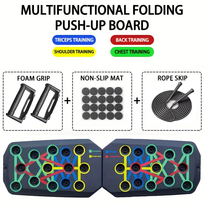 Multifunctional Push Up Board Set – Color-Coded Home Workout System Multifunctional Push Up Board Set – Portable Color-Coded Home Workout System with Handles