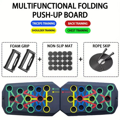Multifunctional Push Up Board Set – Color-Coded Home Workout System Multifunctional Push Up Board Set – Portable Color-Coded Home Workout System with Handles