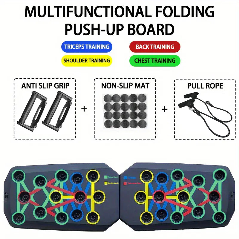 Multifunctional Push Up Board Set – Color-Coded Home Workout System Multifunctional Push Up Board Set – Portable Color-Coded Home Workout System with Handles