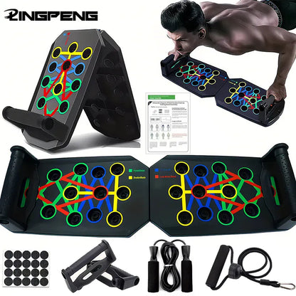 Multifunctional Push Up Board Set – Color-Coded Home Workout System Multifunctional Push Up Board Set – Portable Color-Coded Home Workout System with Handles
