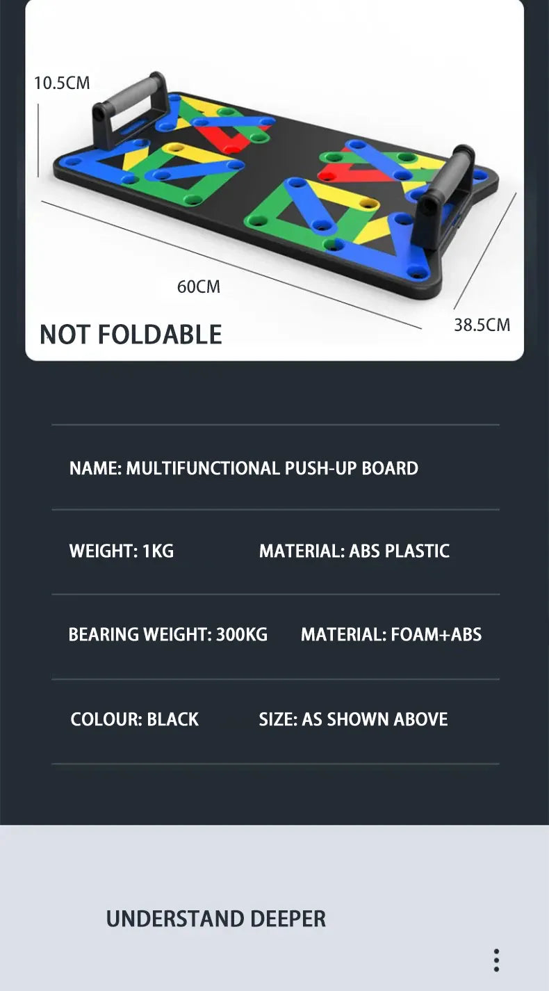 Multifunctional Push Up Board Set – Color-Coded Home Workout System Multifunctional Push Up Board Set – Portable Color-Coded Home Workout System with Handles