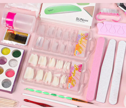 Professional Acrylic Nail Kit - Powder Liquid Glitter 3D | Wahooly Nail Art Acrylic Powder and Liquid Mono Manicure Art Deco Nail Art Kit Crystal Nail Glitter 3D Engraved Acrylic Manicure Kit