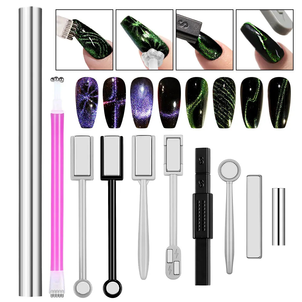 Nail Art Cat Magnetic Stick for 3D Cat Eye Gel Painting Nail Art Magnet Stick UV Gel Nail Polish Round Square Manicure Tool Nail Art Cat Magnetic Stick for 3D Cat Eye Gel Painting Nail Art Magnet Stick UV Gel Nail Polish Round Square Manicure Tool