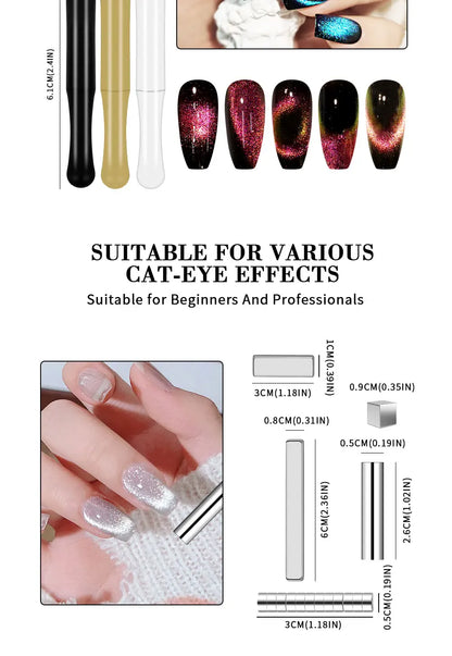 Nail Art Cat Magnetic Stick for 3D Cat Eye Gel Painting Nail Art Magnet Stick UV Gel Nail Polish Round Square Manicure Tool Nail Art Cat Magnetic Stick for 3D Cat Eye Gel Painting Nail Art Magnet Stick UV Gel Nail Polish Round Square Manicure Tool
