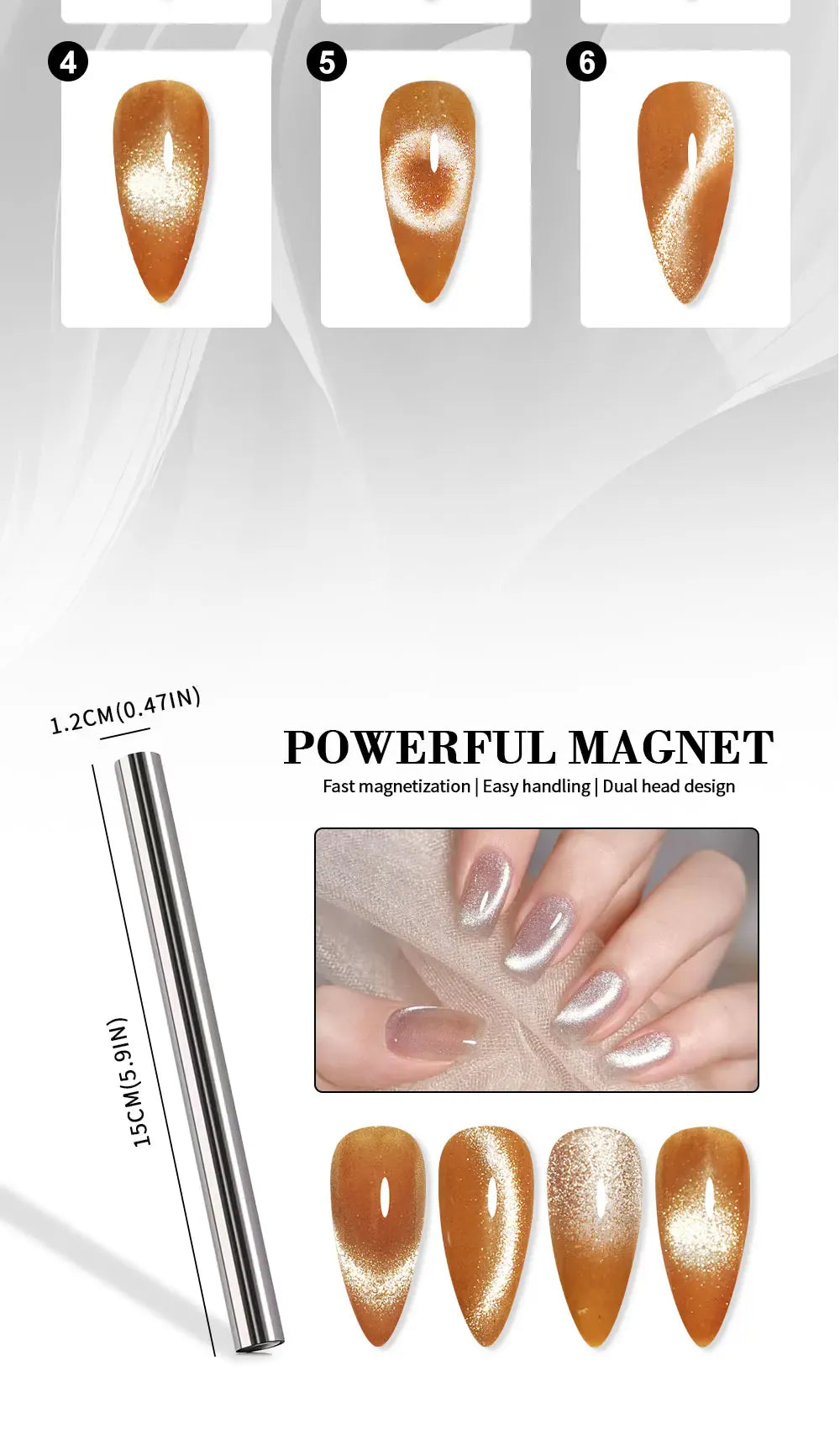 Nail Art Cat Magnetic Stick for 3D Cat Eye Gel Painting Nail Art Magnet Stick UV Gel Nail Polish Round Square Manicure Tool Nail Art Cat Magnetic Stick for 3D Cat Eye Gel Painting Nail Art Magnet Stick UV Gel Nail Polish Round Square Manicure Tool