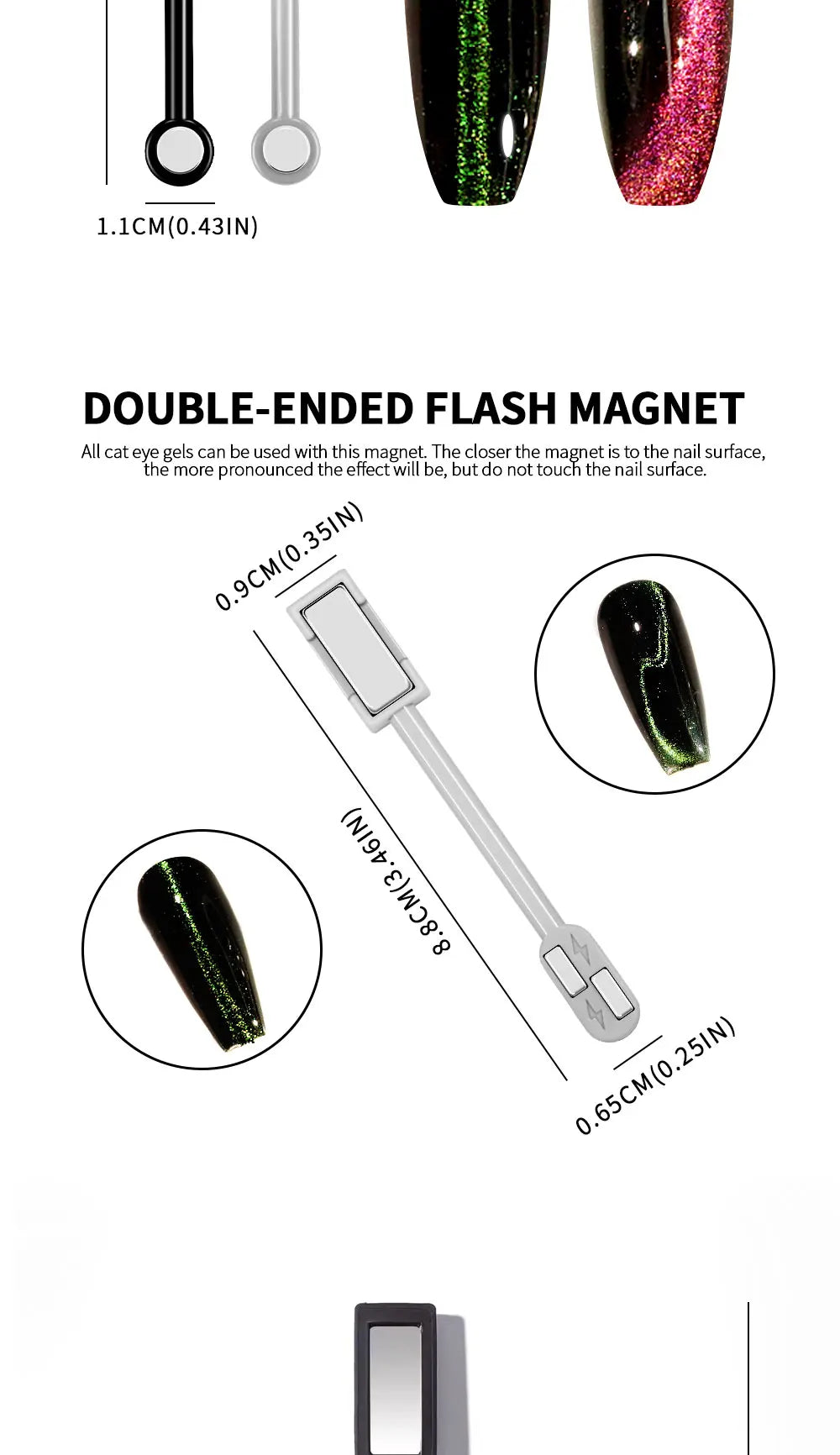 Nail Art Cat Magnetic Stick for 3D Cat Eye Gel Painting Nail Art Magnet Stick UV Gel Nail Polish Round Square Manicure Tool Nail Art Cat Magnetic Stick for 3D Cat Eye Gel Painting Nail Art Magnet Stick UV Gel Nail Polish Round Square Manicure Tool