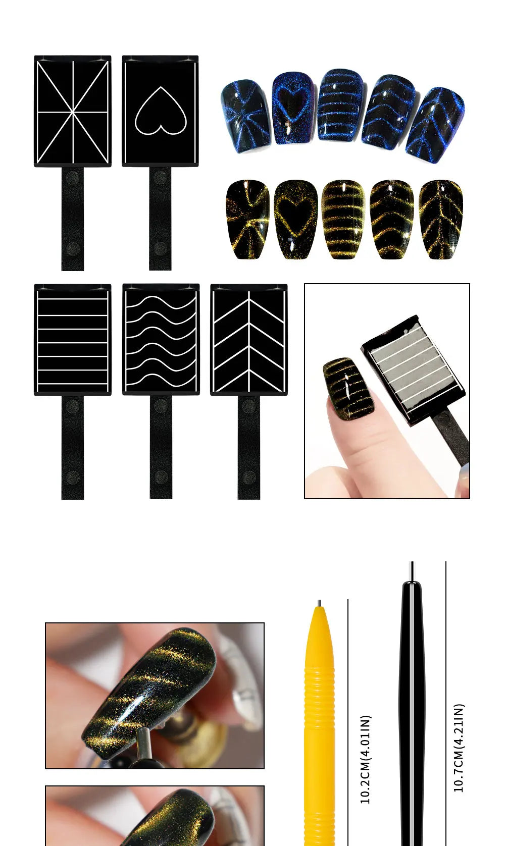 Nail Art Cat Magnetic Stick for 3D Cat Eye Gel Painting Nail Art Magnet Stick UV Gel Nail Polish Round Square Manicure Tool Nail Art Cat Magnetic Stick for 3D Cat Eye Gel Painting Nail Art Magnet Stick UV Gel Nail Polish Round Square Manicure Tool