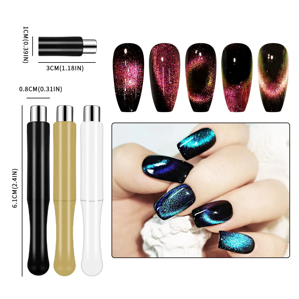 Nail Art Cat Magnetic Stick for 3D Cat Eye Gel Painting Nail Art Magnet Stick UV Gel Nail Polish Round Square Manicure Tool Nail Art Cat Magnetic Stick for 3D Cat Eye Gel Painting Nail Art Magnet Stick UV Gel Nail Polish Round Square Manicure Tool