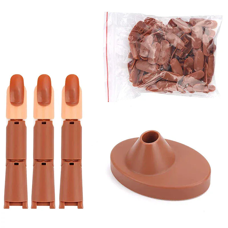 Nail Art Practice Hand Manicure Practice Finger Acrylic Nail Tips with 100pcs Fake Nails Nail Training Equipment Tools Nail Art Practice Hand Manicure Practice Finger Acrylic Nail Tips with 100pcs Fake Nails Nail Training Equipment Tools