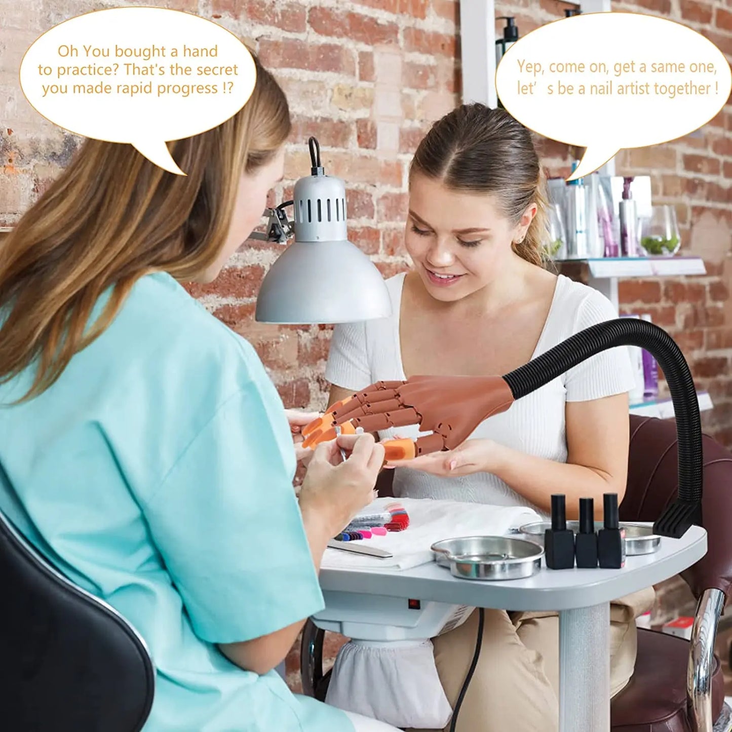 Nail Art Practice Hand Manicure Practice Finger Acrylic Nail Tips with 100pcs Fake Nails Nail Training Equipment Tools Nail Art Practice Hand Manicure Practice Finger Acrylic Nail Tips with 100pcs Fake Nails Nail Training Equipment Tools