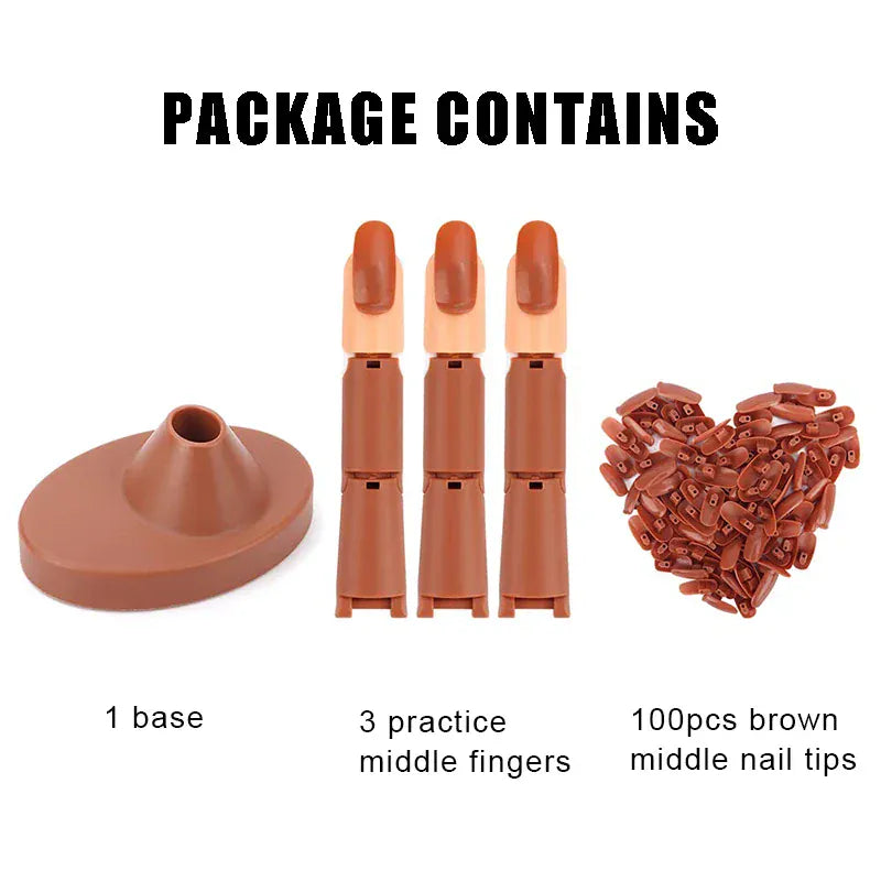 Nail Art Practice Hand Manicure Practice Finger Acrylic Nail Tips with 100pcs Fake Nails Nail Training Equipment Tools Nail Art Practice Hand Manicure Practice Finger Acrylic Nail Tips with 100pcs Fake Nails Nail Training Equipment Tools