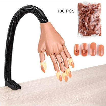 Nail Art Practice Hand Manicure Practice Finger Acrylic Nail Tips with 100pcs Fake Nails Nail Training Equipment Tools Nail Art Practice Hand Manicure Practice Finger Acrylic Nail Tips with 100pcs Fake Nails Nail Training Equipment Tools