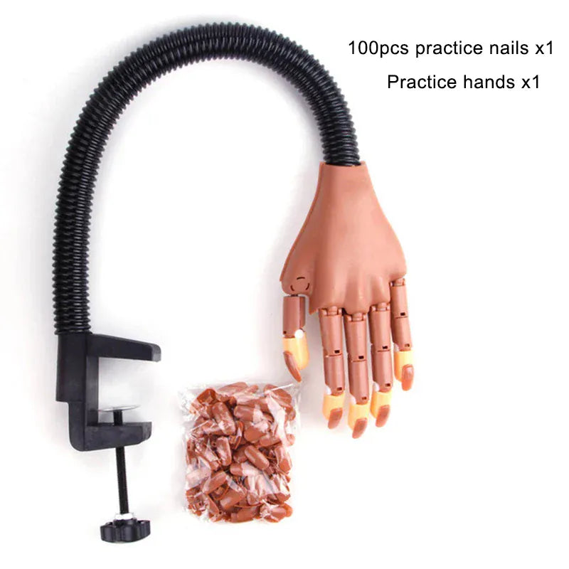 Nail Art Practice Hand Manicure Practice Finger Acrylic Nail Tips with 100pcs Fake Nails Nail Training Equipment Tools Nail Art Practice Hand Manicure Practice Finger Acrylic Nail Tips with 100pcs Fake Nails Nail Training Equipment Tools